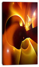 Warm Yellow Red Fractal Design, Large Abstract Canvas Art, 16"x32"