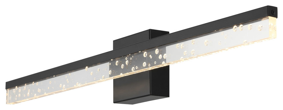 Mario 22" 1-Light 360-Degree Rotatable Integrated LED, Black/Clear, Width: 30"