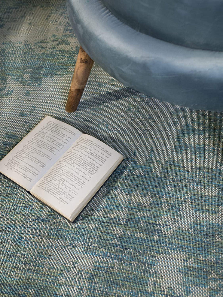 Outdoor Collection Vintage Rug - Bohemian Rug, Ocean, 7'10"x10'