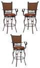 Home Square 30" Big and Tall Metal Stamped Back Bar Stool in Bronze - Set of 3
