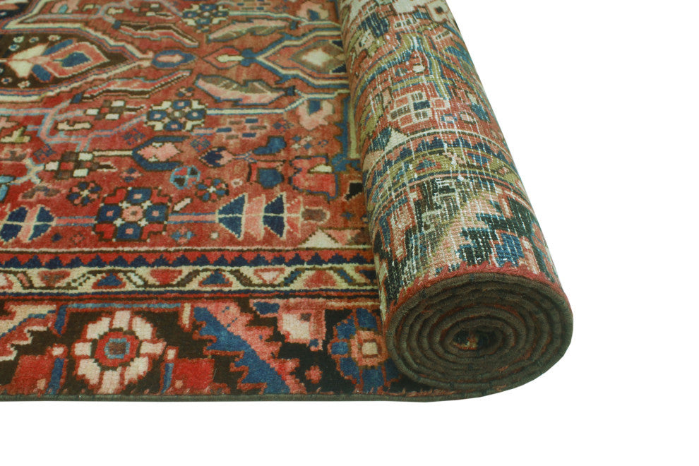 Fine Vintage Heriz Tabarak Rust/Ivory Runner, 3'6 x 10'10