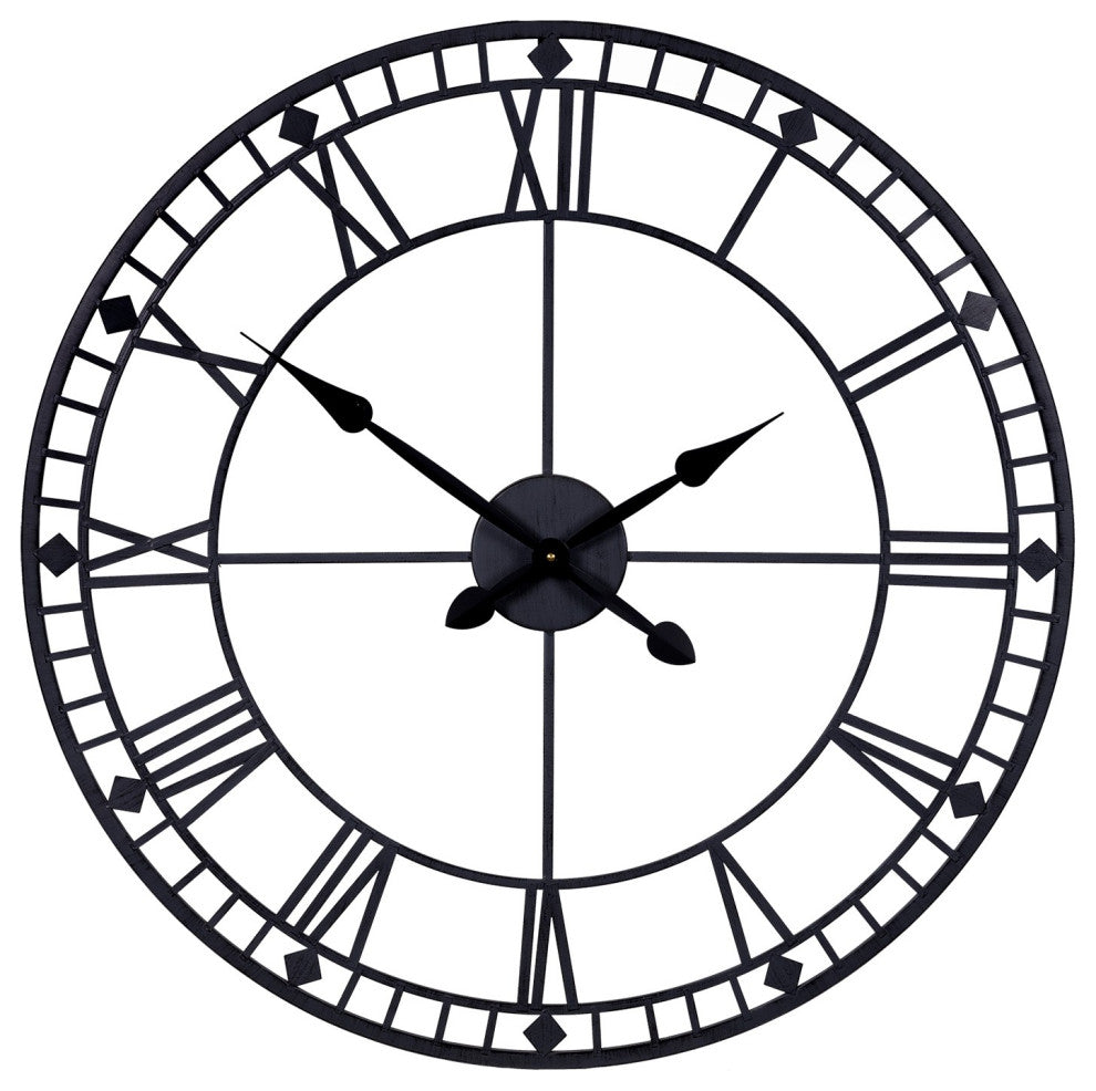 Black Metal Minimalist Wall Clock