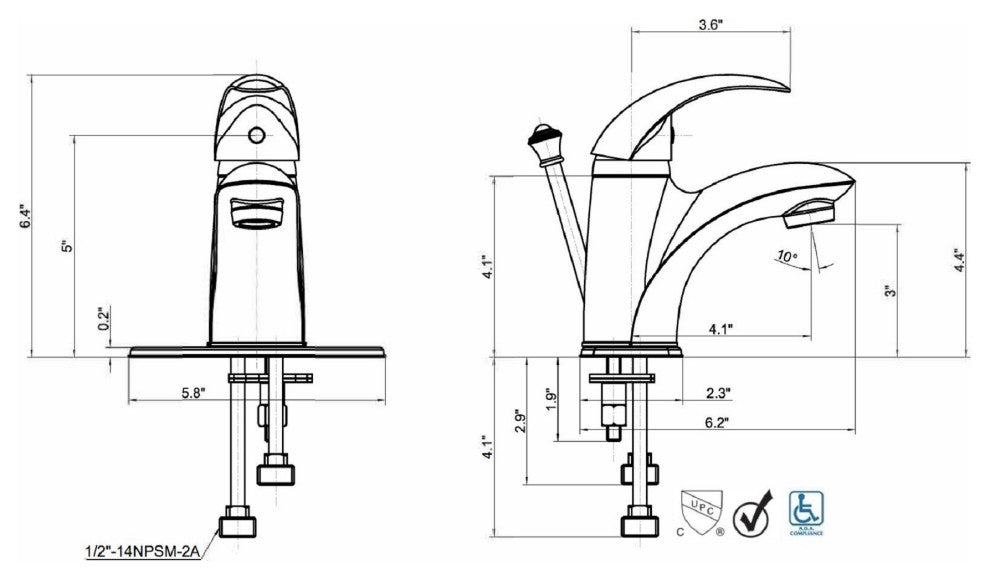 Ultra Faucets UF3412X Single Handle Bathroom Faucet, Polished Chrome