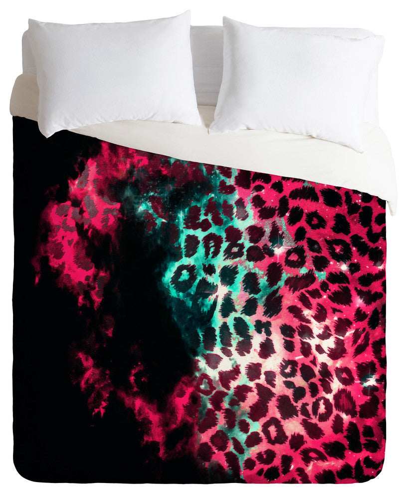 Deny Designs Caleb Troy Leopard Storm Pink Duvet Cover - Lightweight