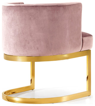 Gianna Velvet Dining Chair, Pink, Gold Base