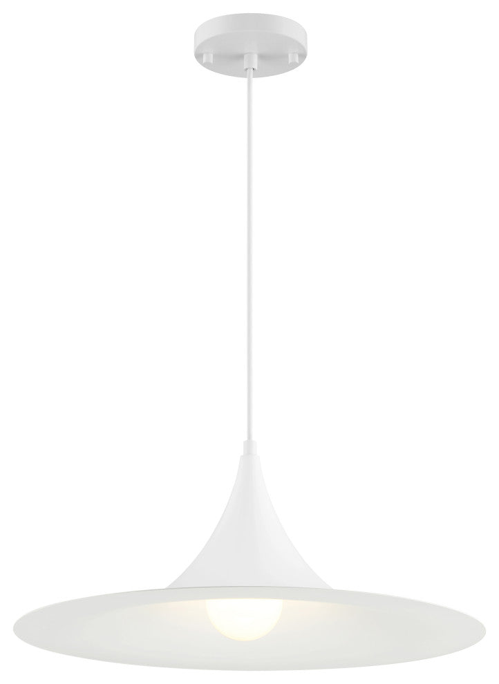 Costa LED Pendant, Replaceable LED, Matte White, 19in