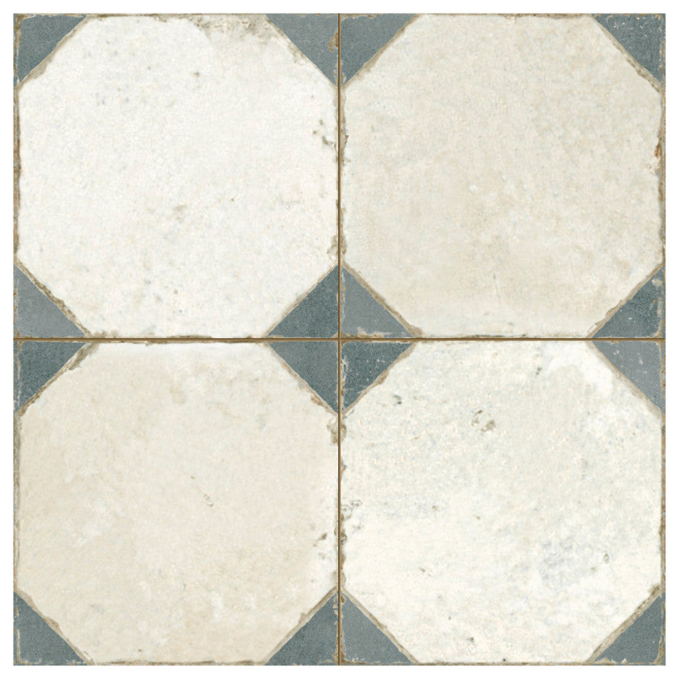 Kings Yard Blue Ceramic Floor and Wall Tile, Blue