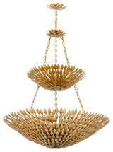 CRYSTORAMA 599-GA Broche 18 Light Antique Gold Leaf Chandelier