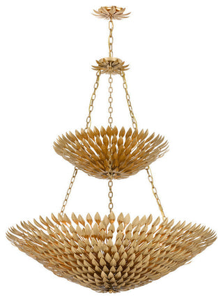 CRYSTORAMA 599-GA Broche 18 Light Antique Gold Leaf Chandelier