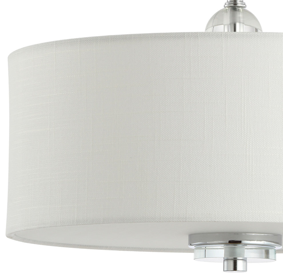 Marc 15" Metal and Crystal LED Flush Mount, Chrome