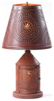 Fireside Lamp with Chisel Shade in Rustic Tin