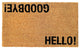 RugSmith Black Machine Tufted Hello-Good Bye Doormat, 18" x 30"