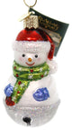 Old World Christmas Jingle Bell Snowman Glass Ornament Mittens Scarf 24186.