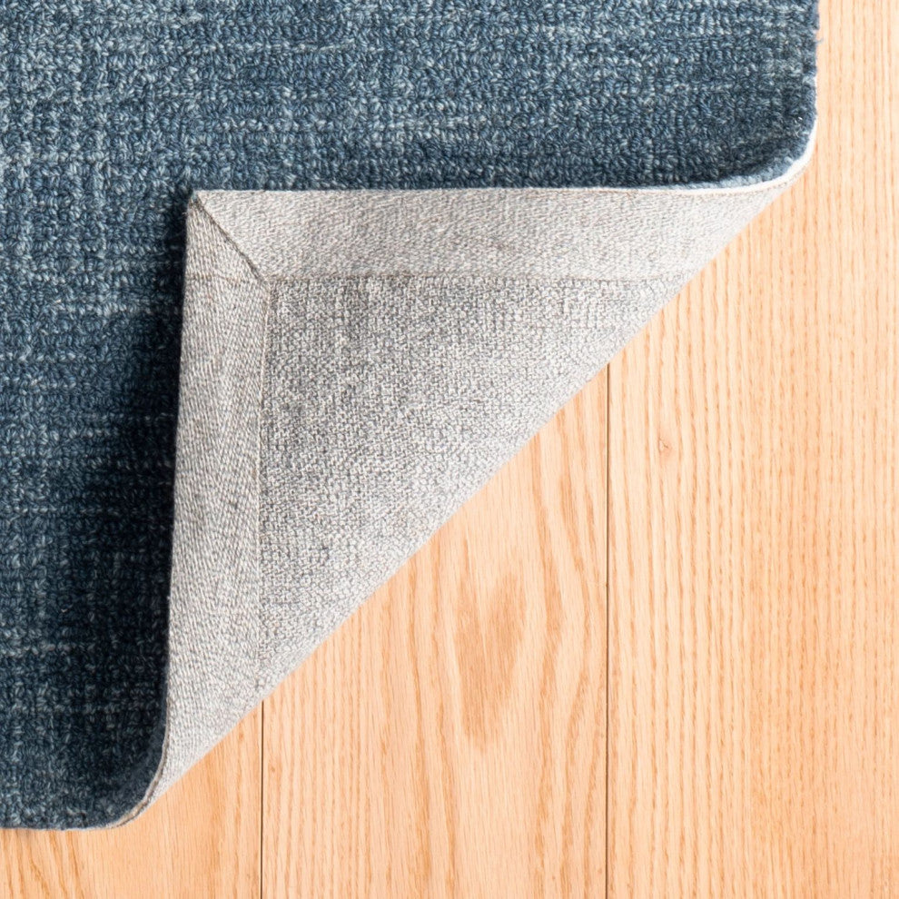 Dash & Albert Crosshatch Denim Hand Micro Hooked Wool Rug, Blue, 5' x 8'