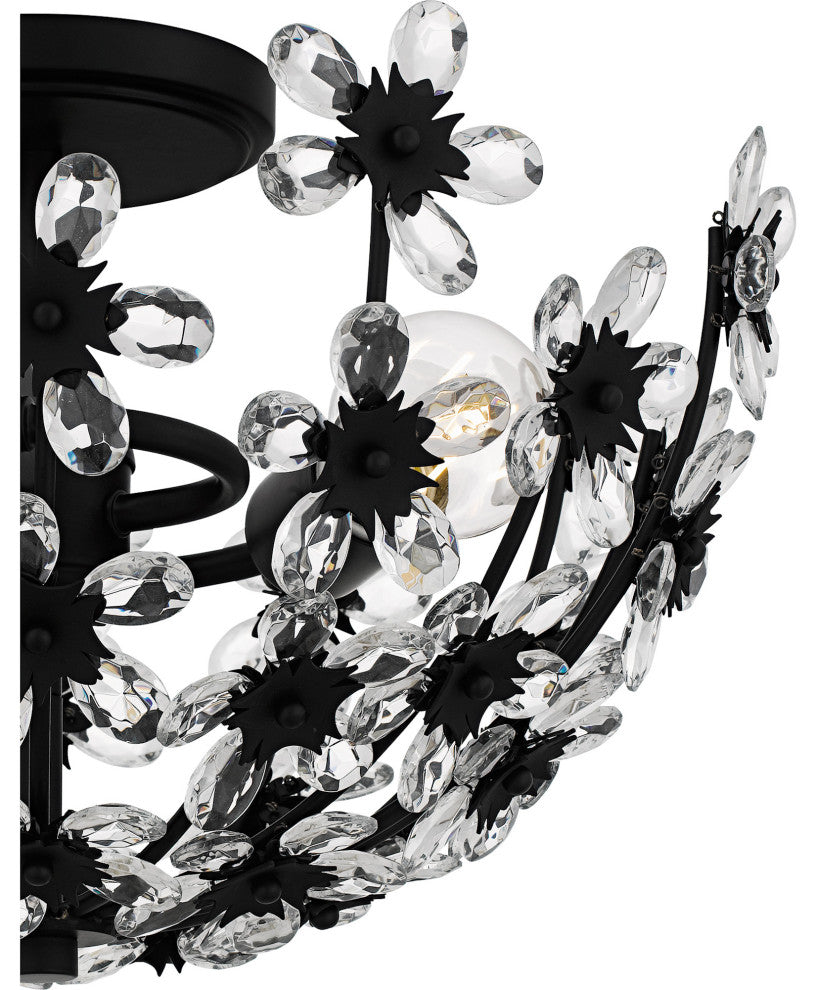 Quoizel QSF6783 Rosemary 3 Light 16"W Semi-Flush Bowl Ceiling - Matte Black