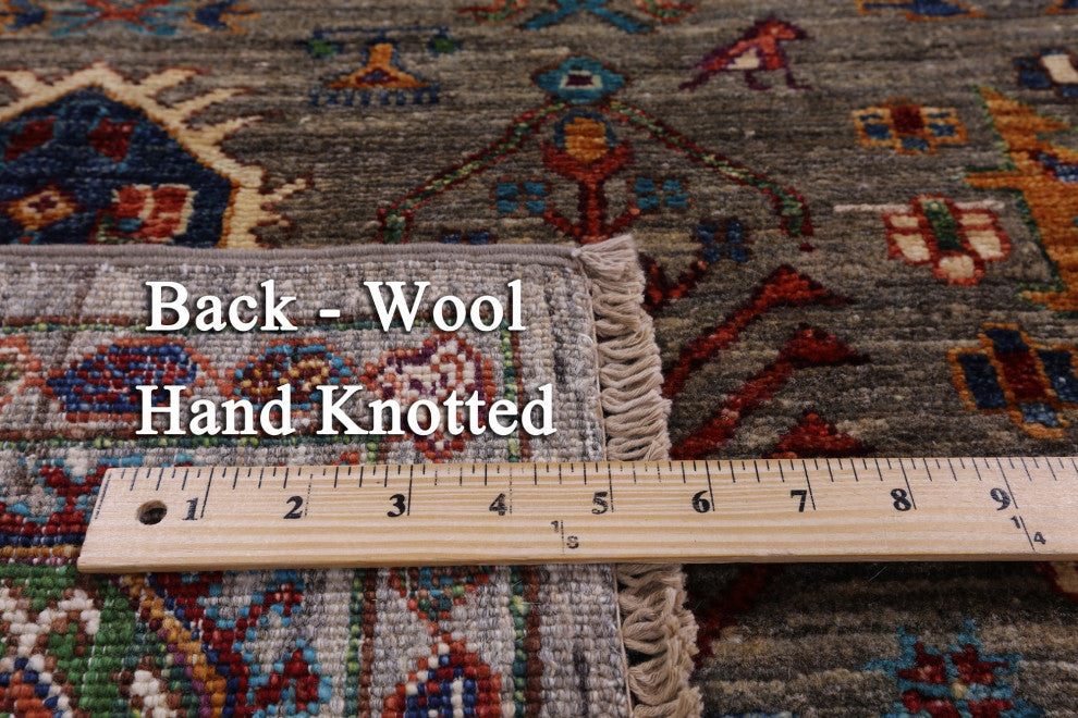 5' 9" X 8' 1" Fine Turkmen Ersari Hand-Knotted Rug - Q12218