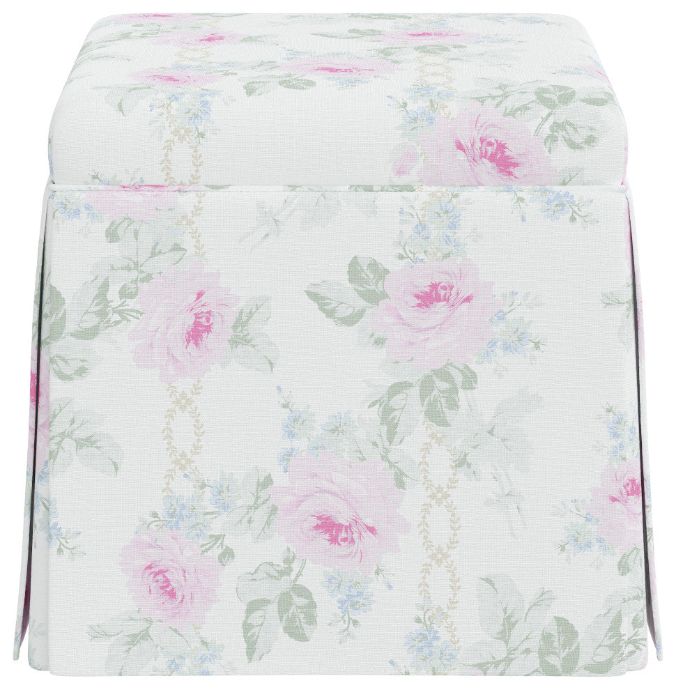 Rachel Ashwell Storage Ottoman, Sc Royal Bouquet Pink