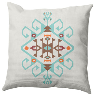 Southwest Medallion Decorative Throw Pillow, Light Blue, 16"x16"