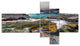 Mountain Creek Flowing into Lake, Landscape Canvas Art, 60"x32", 5 panels