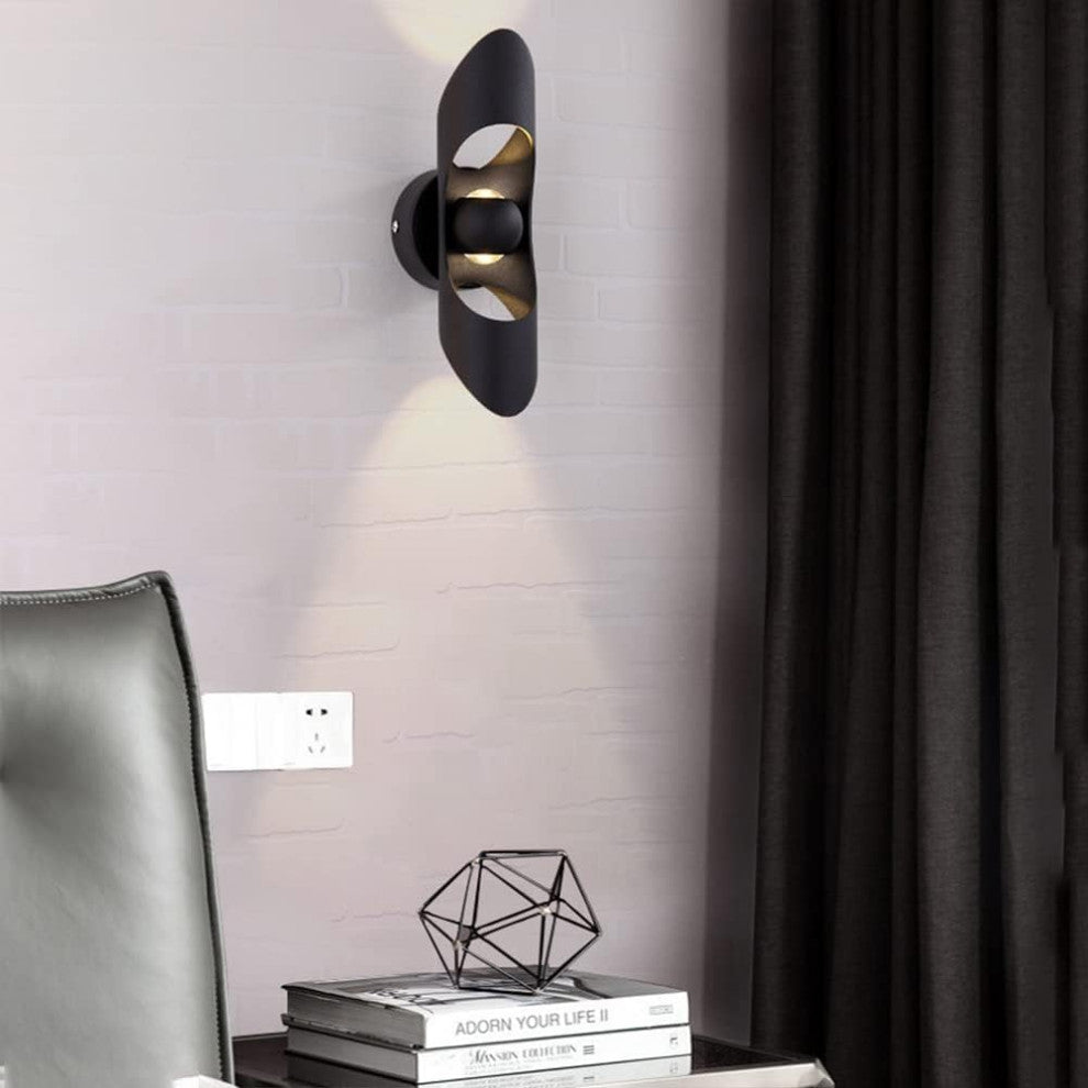 Creative LED Wall Lamp in the Futuristic Style, for Living Room, Bedroom, Black, Cool Light