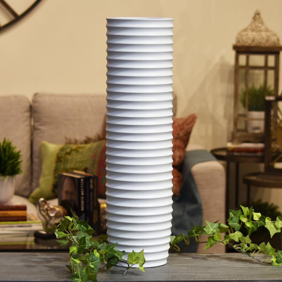 Bordeaux Ceramic Vase, Matte White, Large