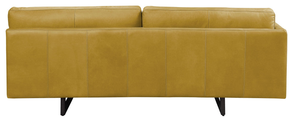 Lv01022 Sofa With Pillow, Turmeric Top Grain Leather Radia