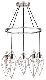 Woodbridge Lighting Lanning 5-Light Chandelier, Nickel/Nickel
