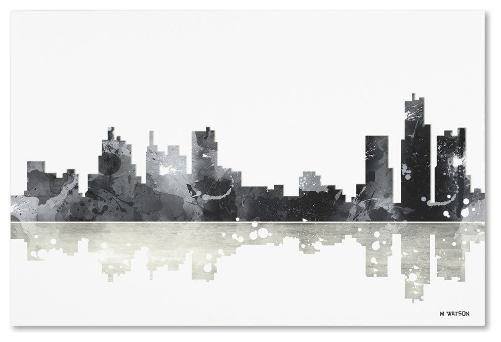 Marlene Watson 'Boston Mass Skyline BG-1' Canvas Art, 30"x47"