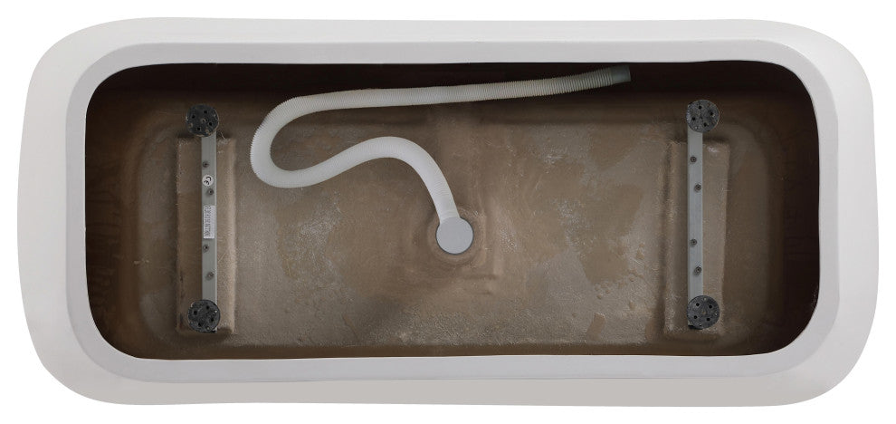 Holly 67" Soaking Bathtub, Glossy White With Brushed Gold Trim