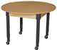 Mobile Round High Pressure Laminate Table with Adjustable Legs, 20"-31"
