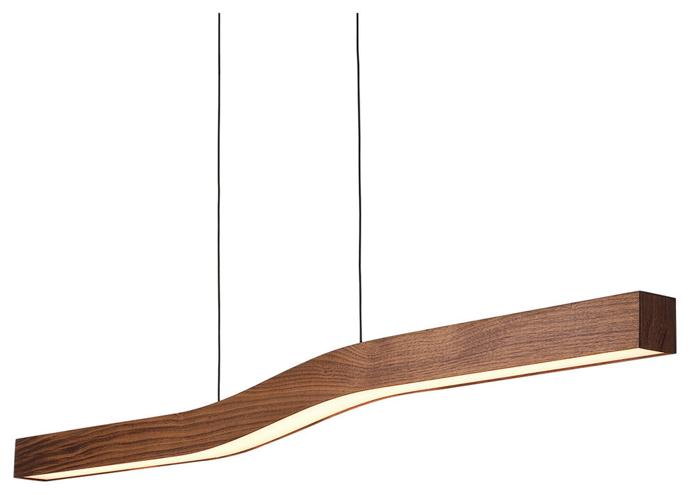 Camur LED Linear Pendant, Dark Stained Walnut, 2700k