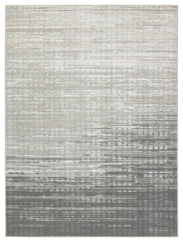 Label J Tungsten GLM02 Abstract Gray Area Rug, 4'3"x5'11"