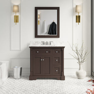 Sydney 36" Bathroom Vanity, Chocolate, Carrara Marble