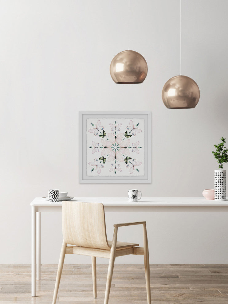 "Pink Extensions" Framed Painting Print, 12"x12"