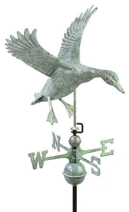 Landing Duck Weathervane, Blue Verde Copper