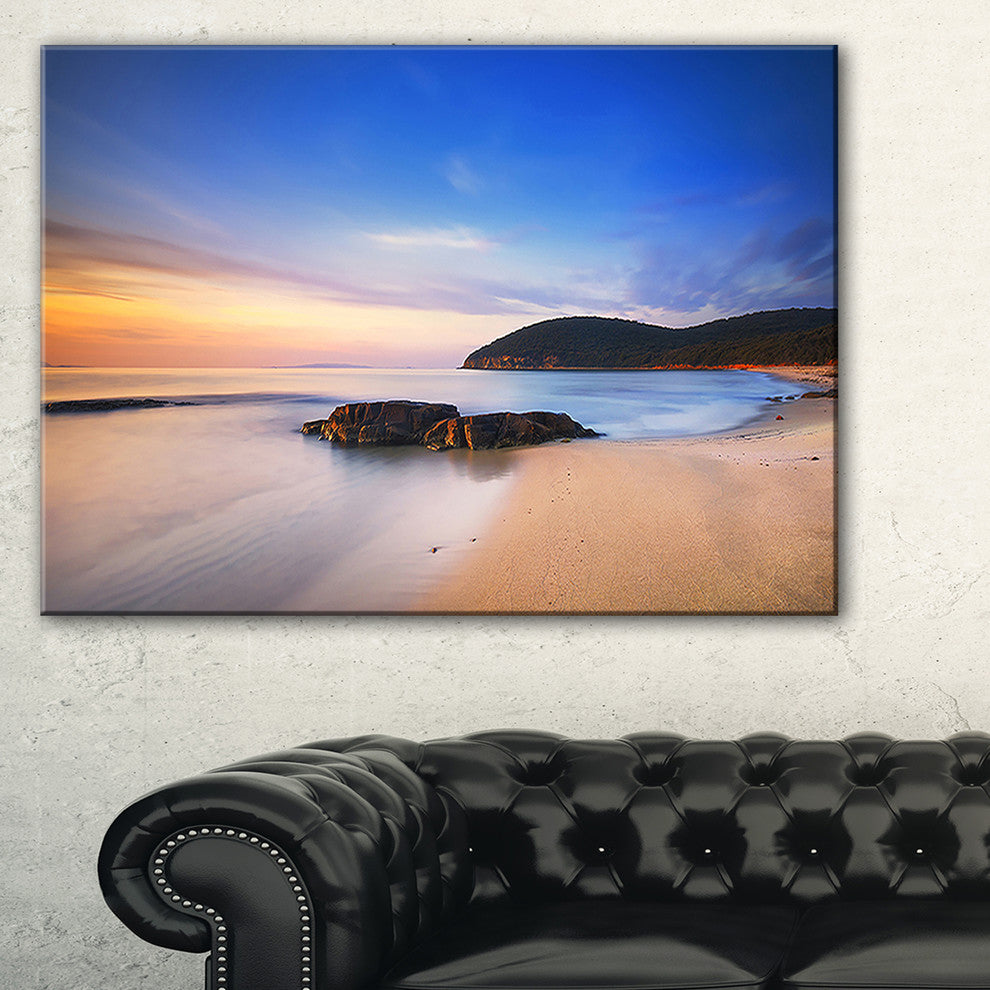 "Beautiful Sunset in Cala Violina Beach" Seashore Wall Art, 1 Panel, 60"x28"
