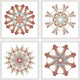 Modern Snowflakes Quadriptych, 36x36