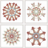 Modern Snowflakes Quadriptych, 36x36