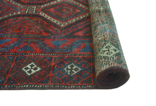 Vintage Distressed Jaskon Red/Charcoal Rug, 3'8 x 7'1