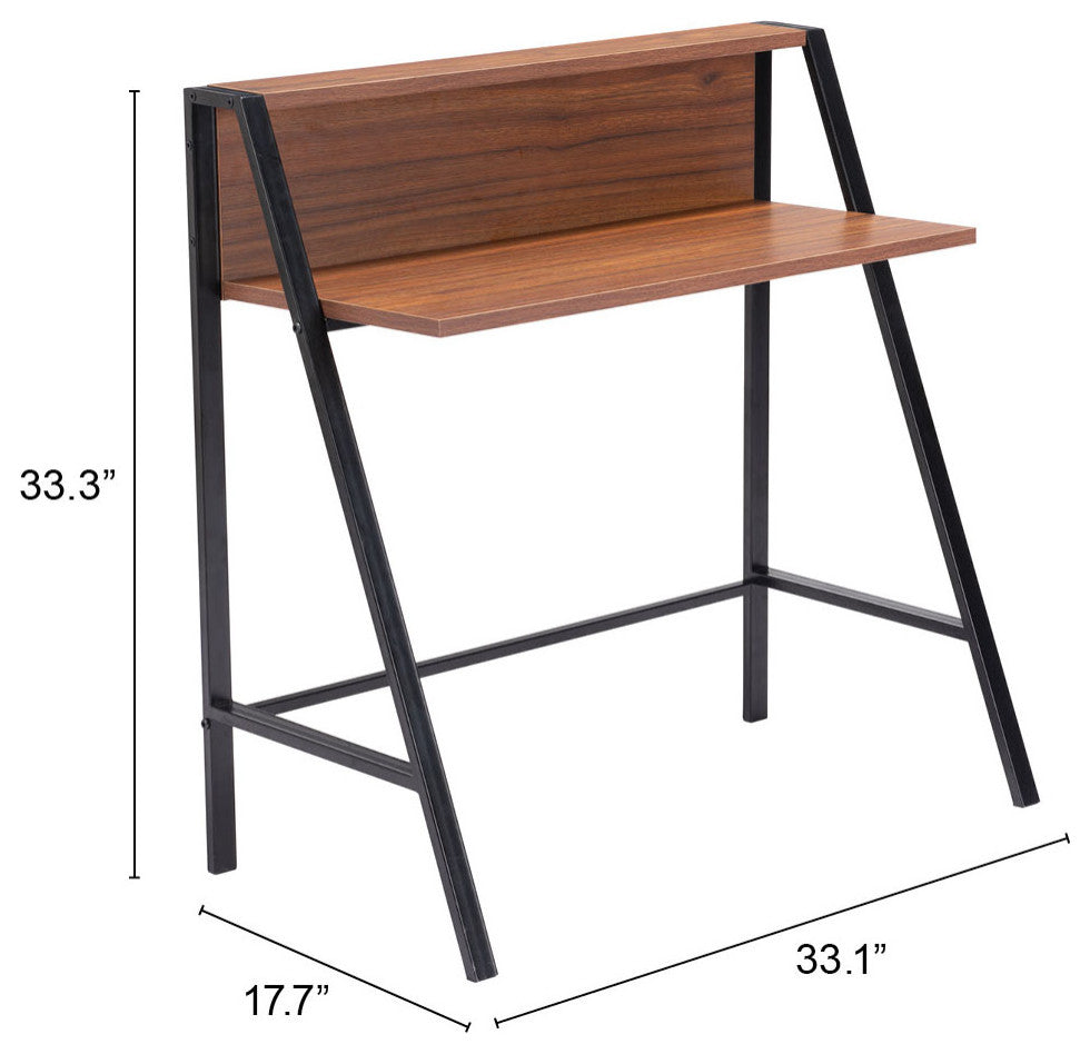 Poland Desk Walnut & Black
