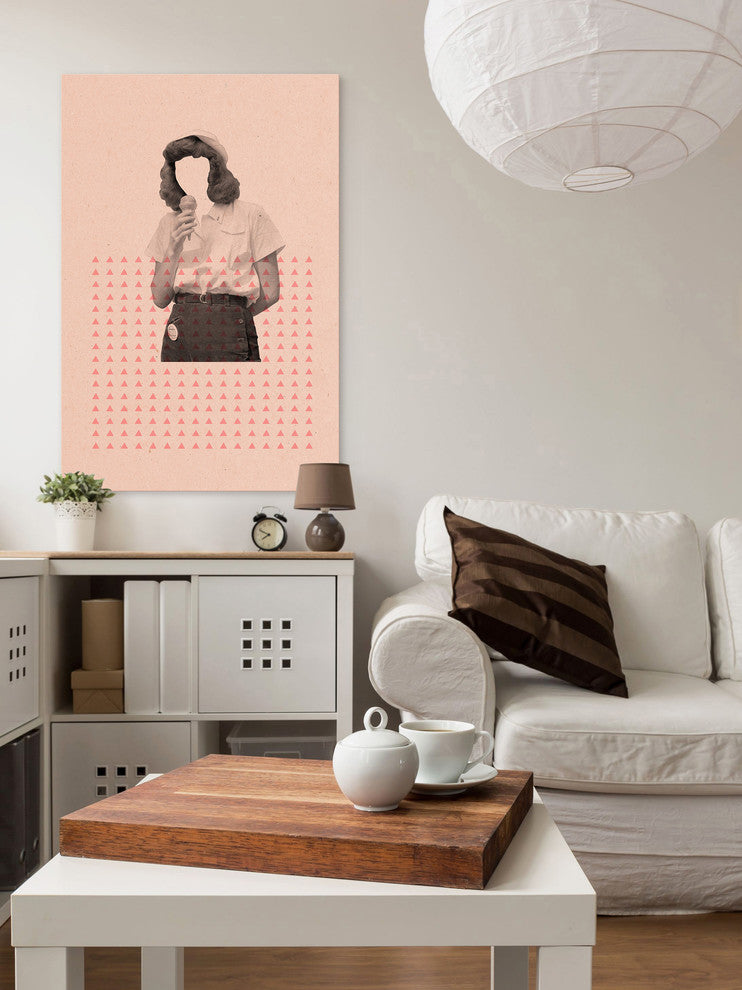 Marmont Hill, "No Face Rosa I" by Bengoa Vazquez Print on Wrapped Canvas, 20x30