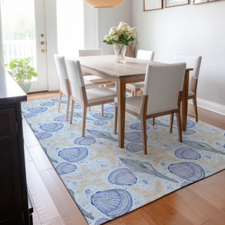 Addison Premium Washable Mayfield AMF183 Blue 8' x 10' Rug