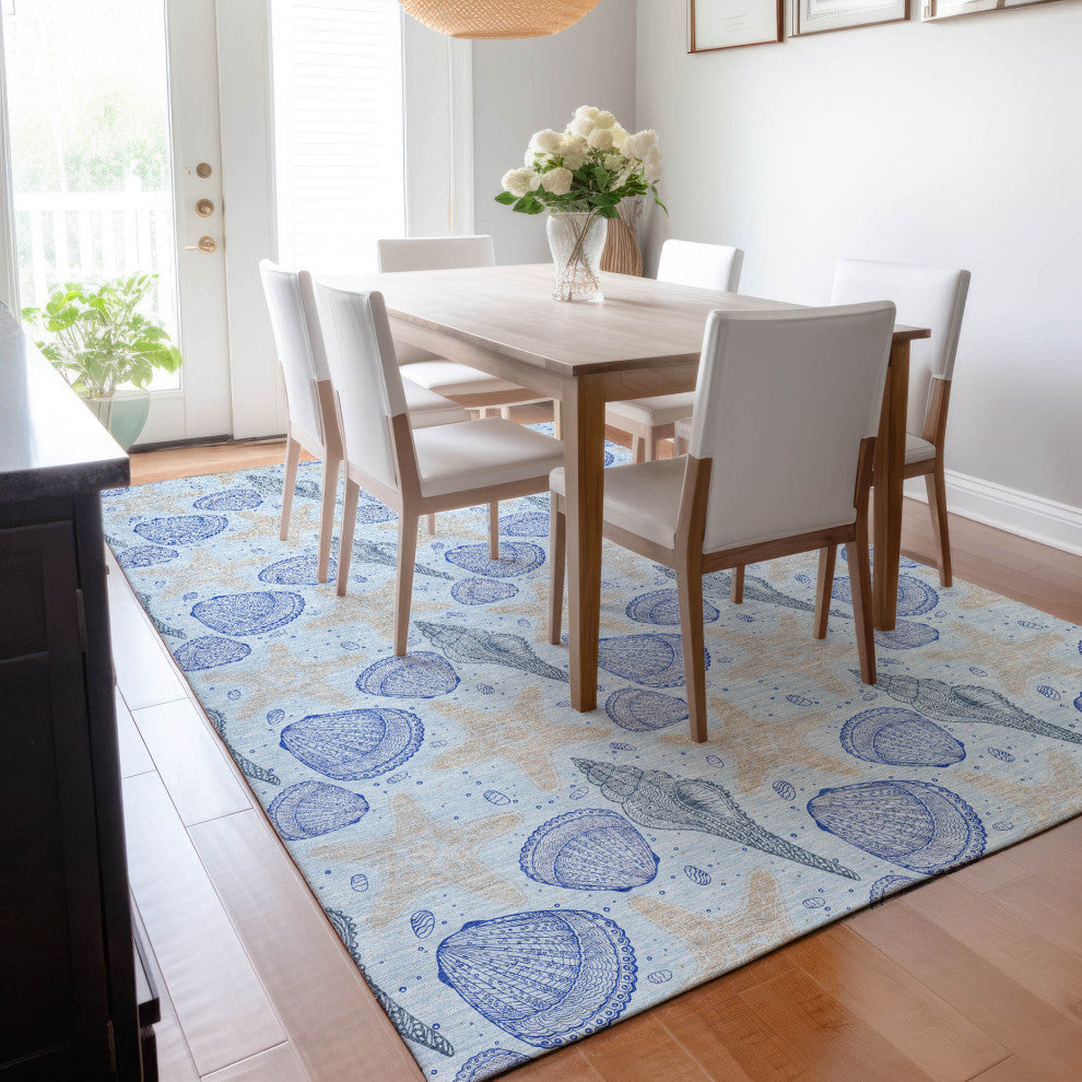 Addison Premium Washable Mayfield AMF183 Blue 8' x 10' Rug