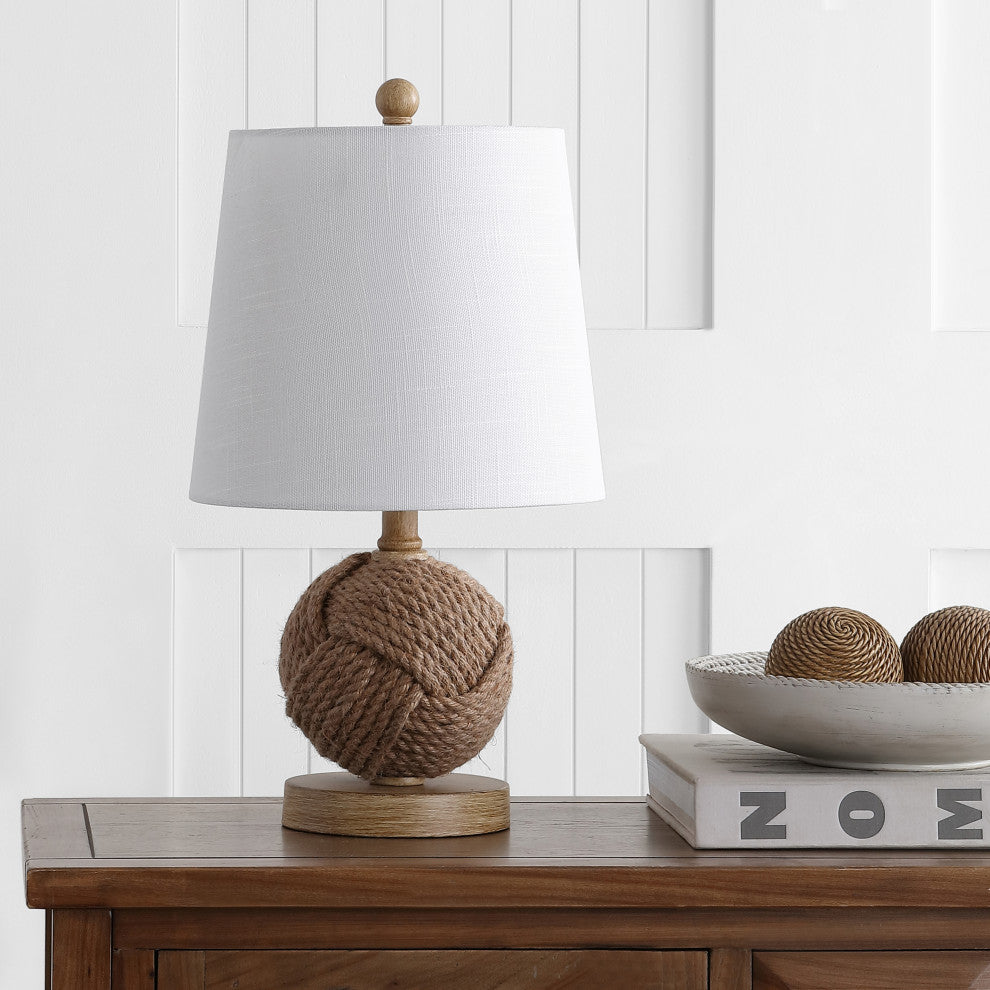 Monkey Fist 18" Rope Ball LED Table Lamp, Natural