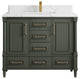 Aberdeen 42 Single Sink Bath Vanity in Pewter Green 1.5" Calacatta Laza