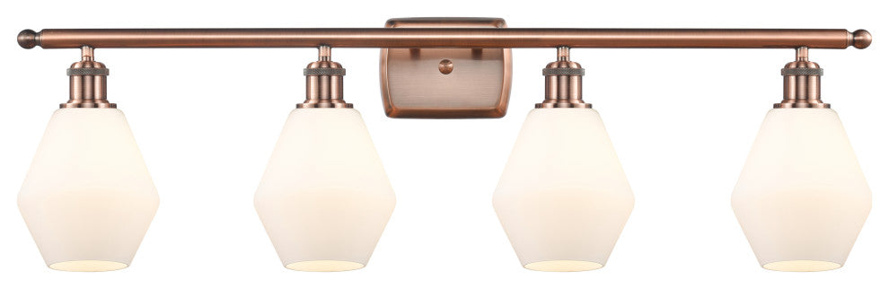 Innovations 516-4W-AC-G651-6 4-Light Bath Vanity Light, Antique Copper
