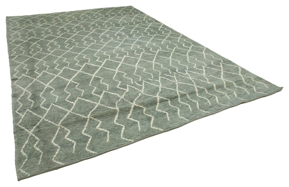 Rug N Carpet - Handmade Unique 9' 2'' x 13' 5'' Moroccan Area Rug