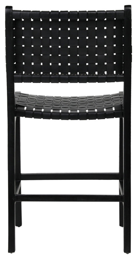 Black Leather Strap Counter Stool