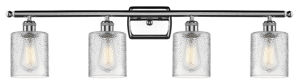 Cobbleskill 4-Light LED Bath Fixture, Polished Chrome, Glass: Clear