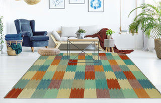 Winchester Kilim Sabur Rust/Green Rug, 6'9x9'10